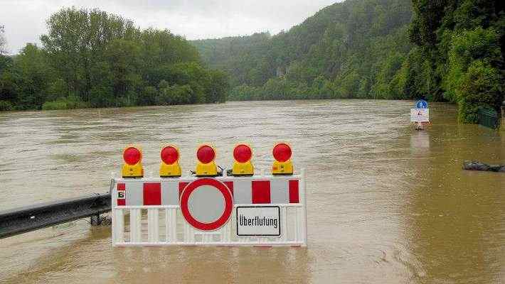 Hochwasser an der Doanu in Kelheim